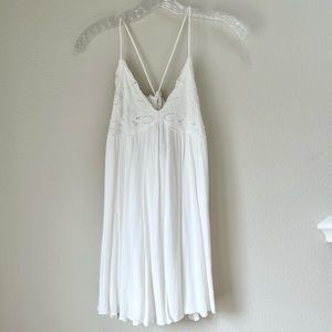 White Lace Open Back Dress - Daisy Shoppe